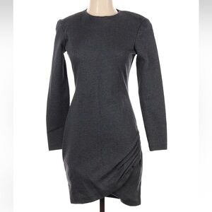 Vintage Neiman Marcus Gray Long Sleeve Cocktail Elegant Dress Size Small S